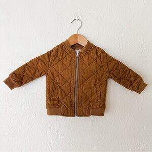 Wonder Nation Toddler Quilted Brown Bomber Jacket
